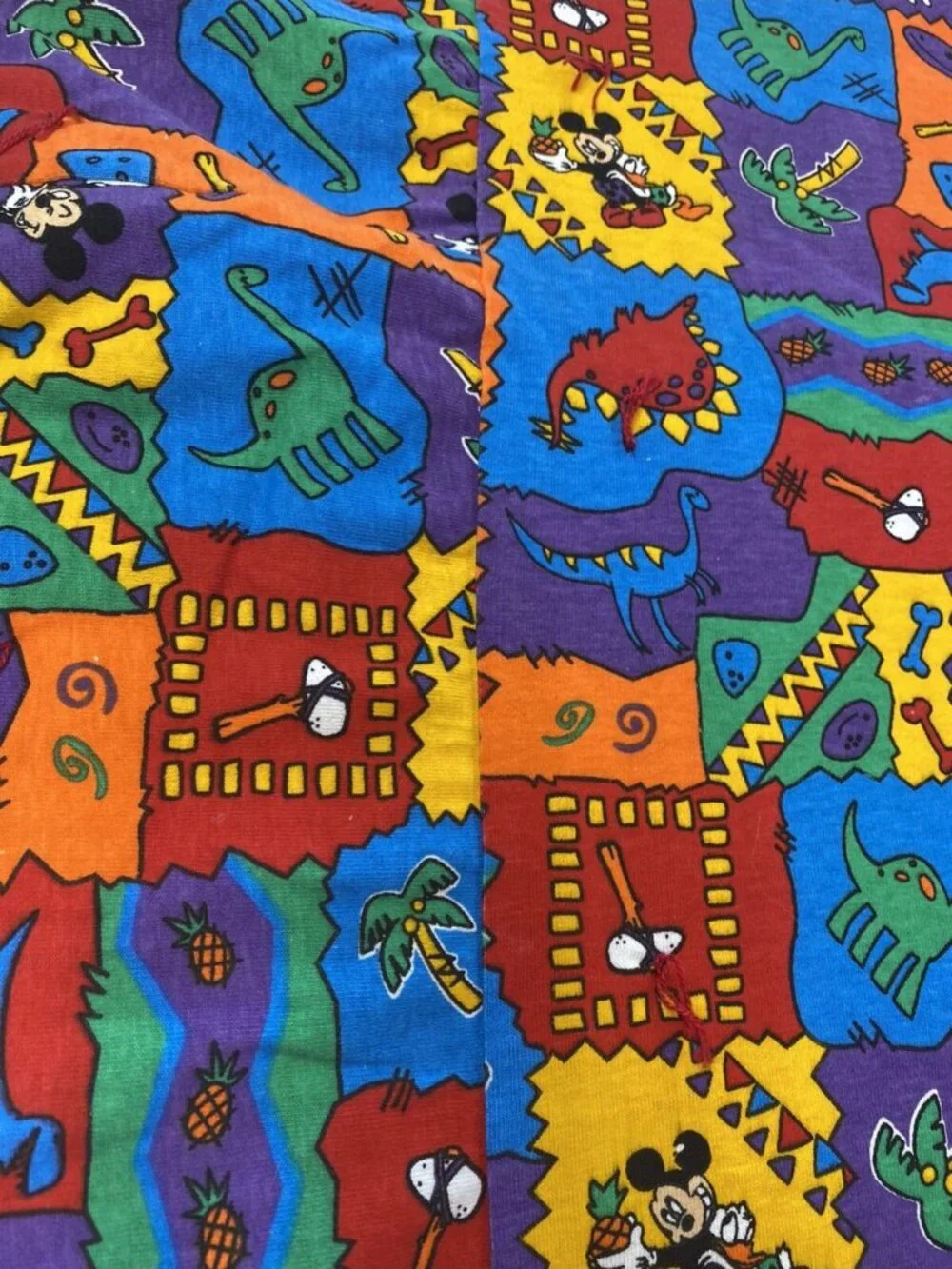 Handmade Mickey Mouse Baby Crib Quilt Palm Tree Pineapple Dinosaur Bones Blanket